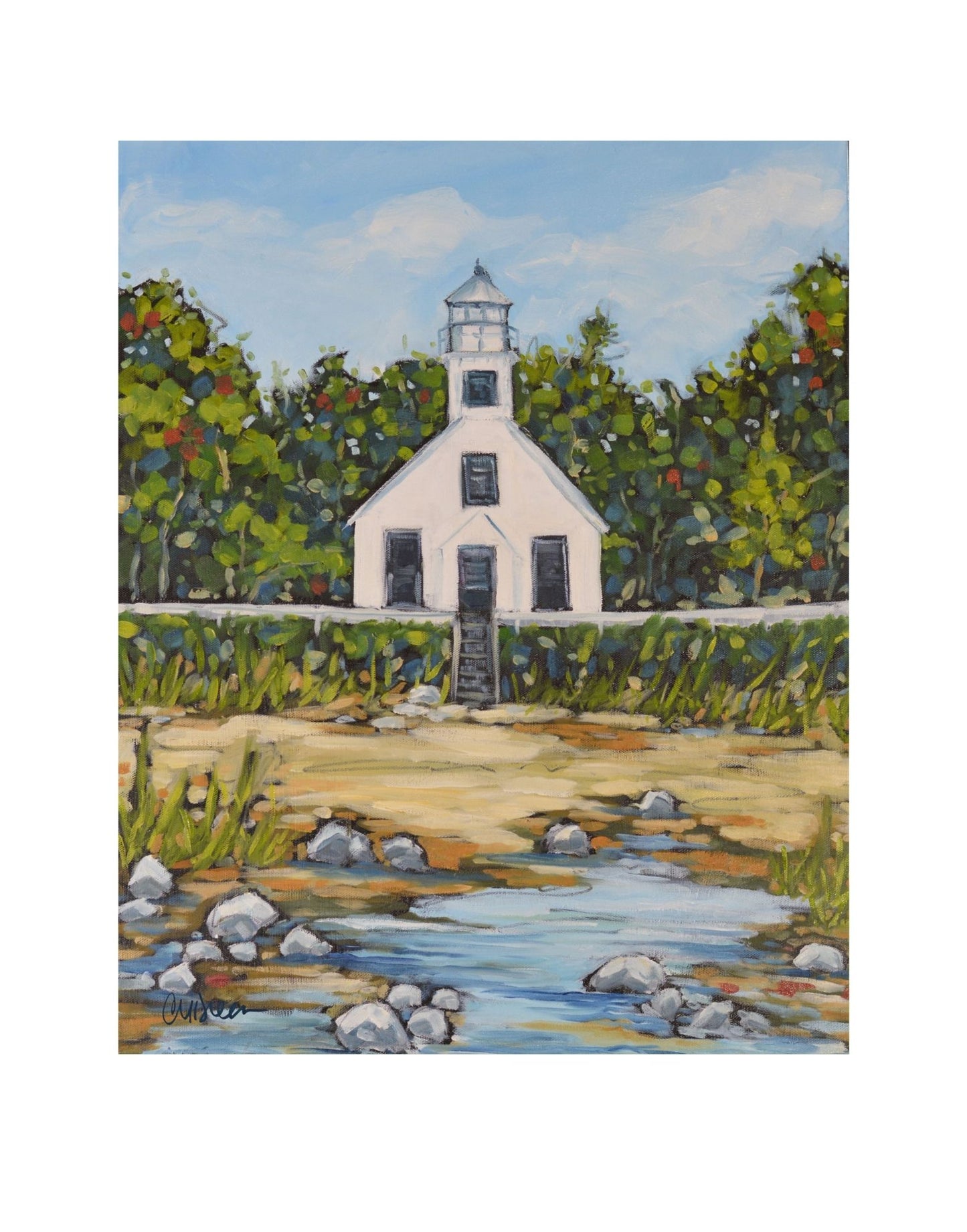 "Old Mission Point Lighthouse" Traverse City Print on Paper - Wall Art Home Decor