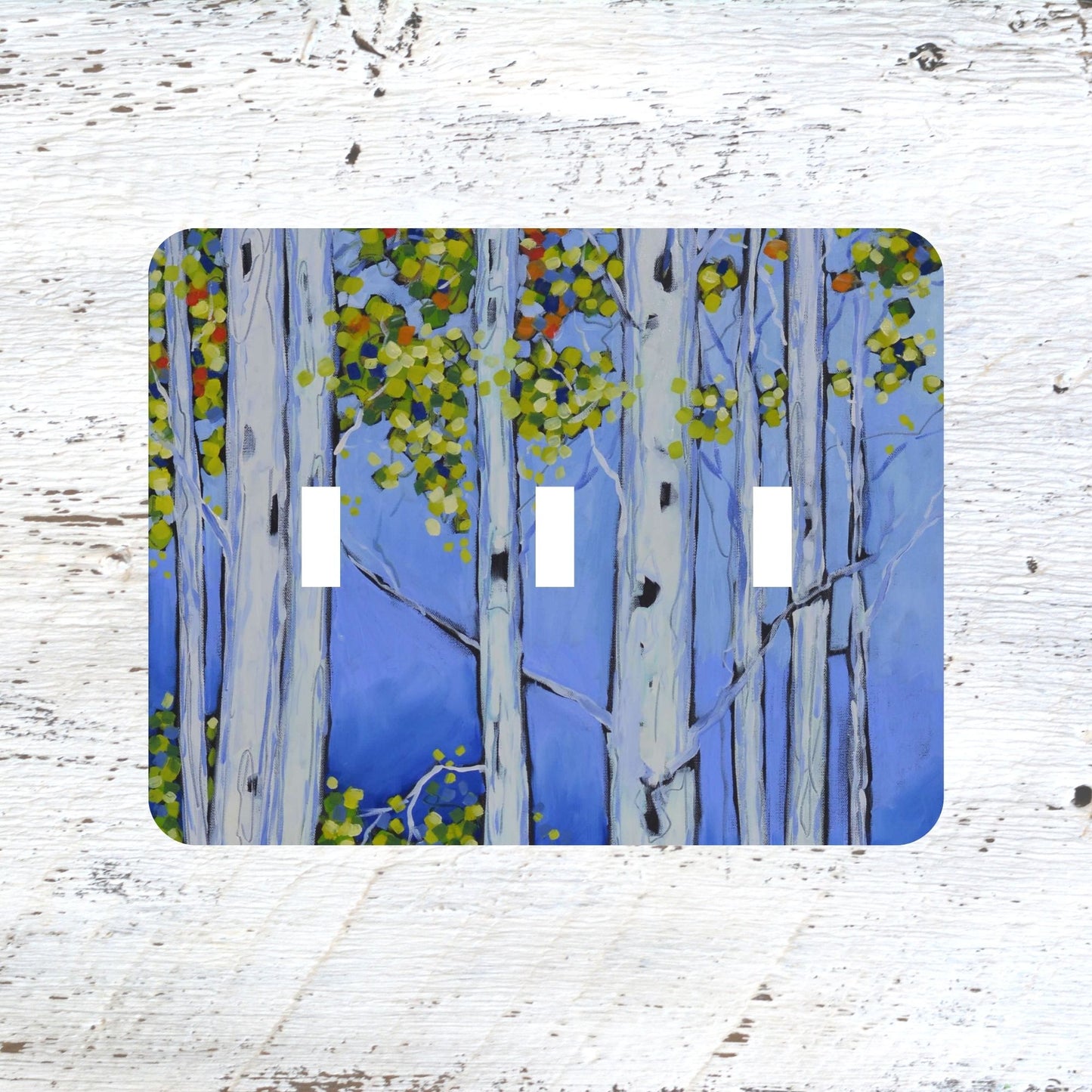 Switch Plates: "Fall and Seek" Birch Trees Autumn, Fall