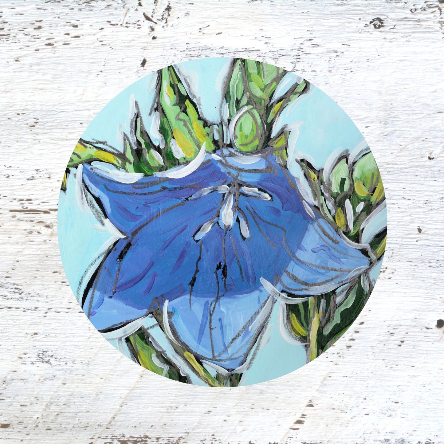 Rubber Grip Jar Opener - Blue Bell Flower.