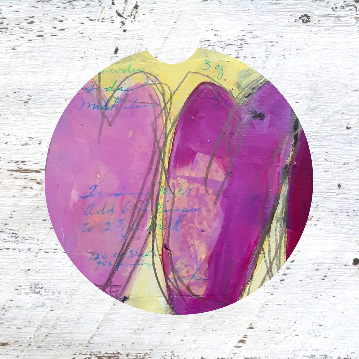 Car Coaster: Pink Hearts. Artist Christi Dreese