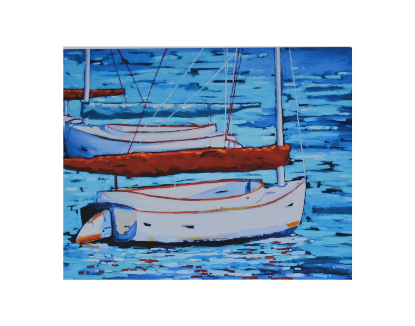 No Knots Sailboat Print - Matted Print on Paper 11x14