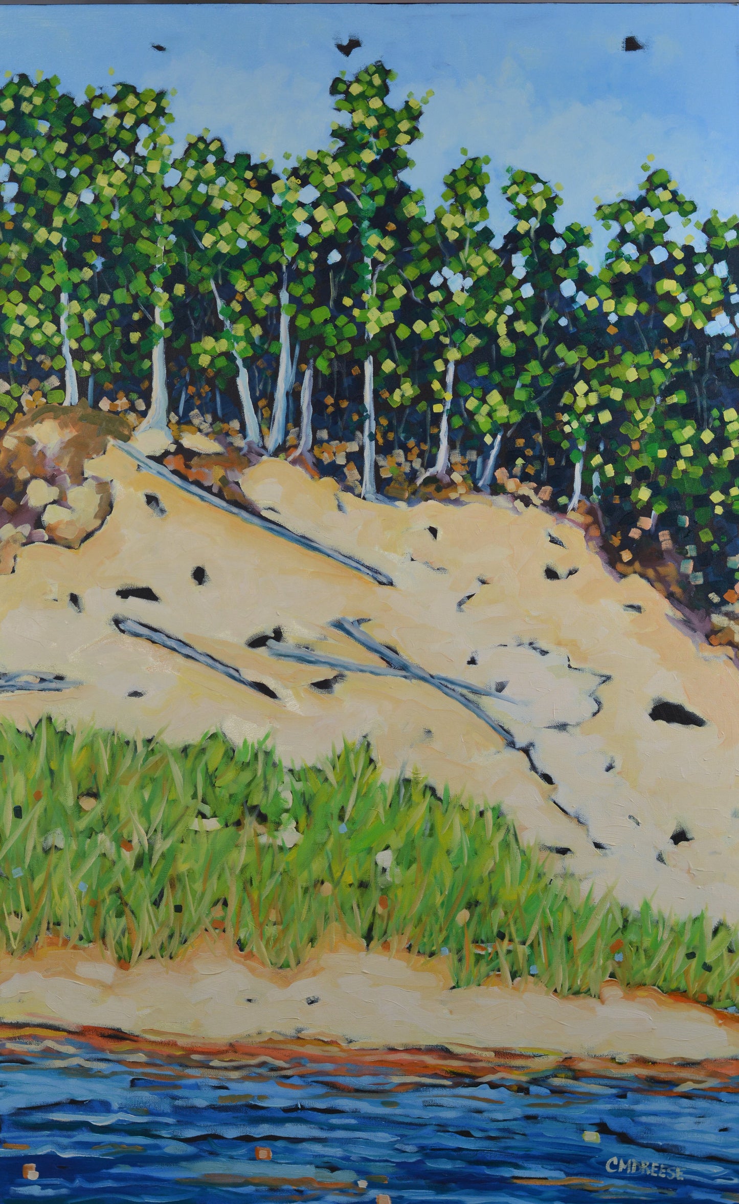 SOLD "A Lifetime of Memories" Original Oil Painting on Canvas -Original Oil Painting on Canvas Wall Art Livingroom Fine Art Painting Original Beach Wall Art Lake Michigan Painting Cottage Art Beach Painting on Canvas Artist Christi Dreese