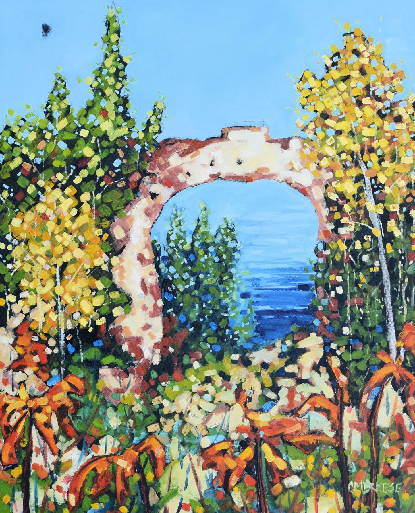 "Mackinac Island - Arch Rock" Oil Painting on Canvas. Artist Christi Dreese