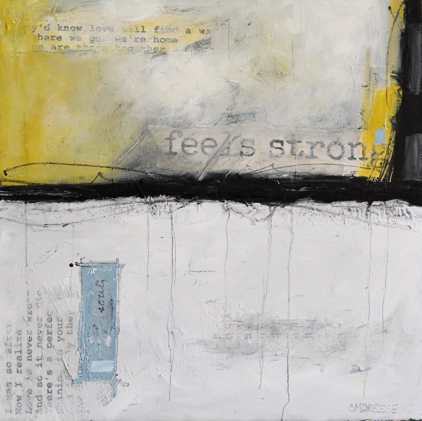 "Object II" Mixed Media: Oil, Cold Wax and Collage on Canvas.