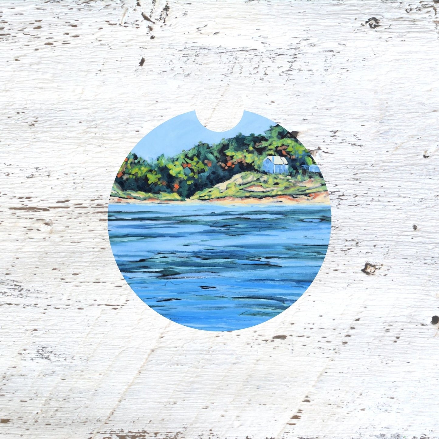 Car Coaster: The Shores of Lake Michigan. Artist Christi Dreese