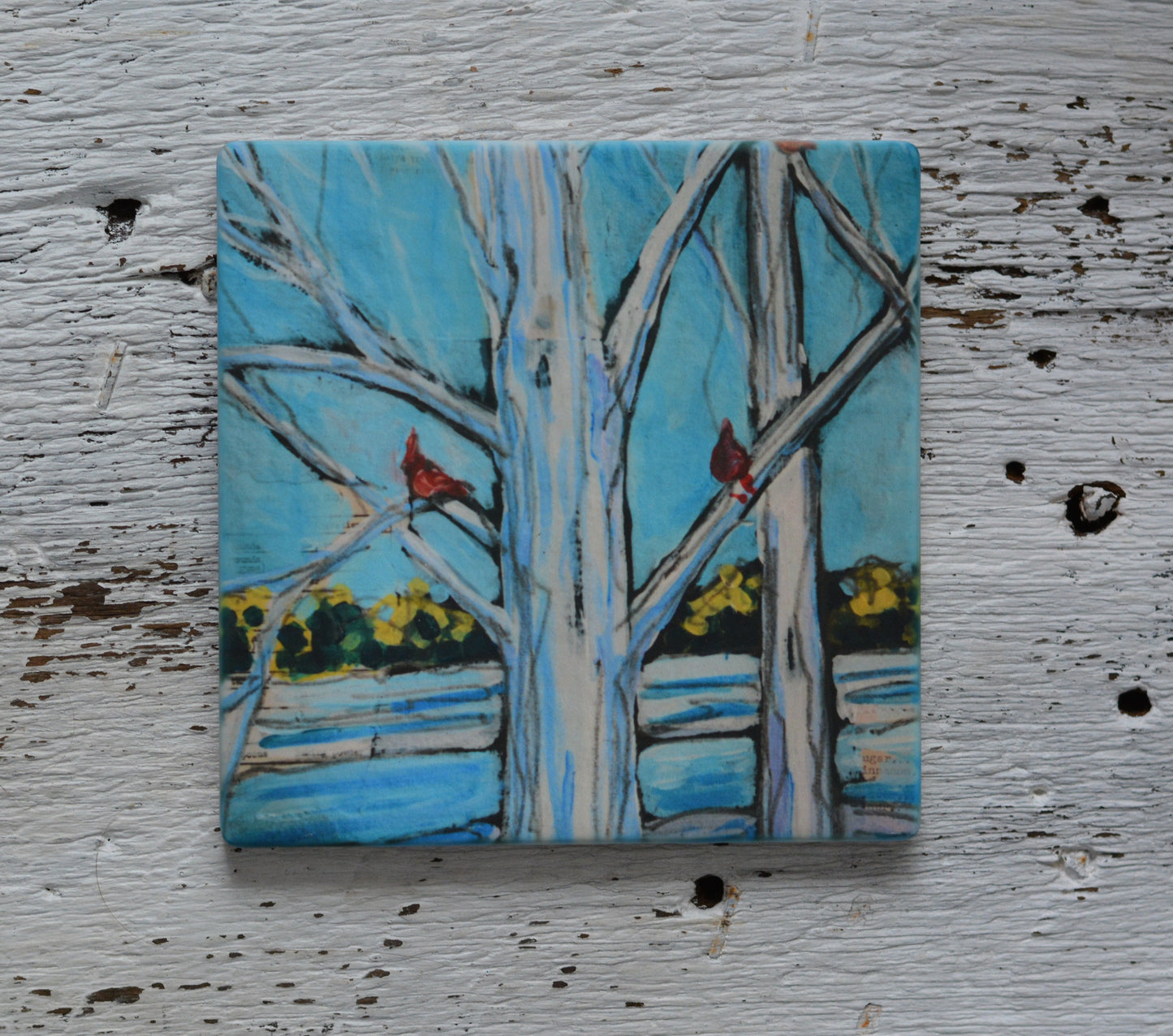 Coaster/ Trivet/ Magnet: Winter Cardinals II