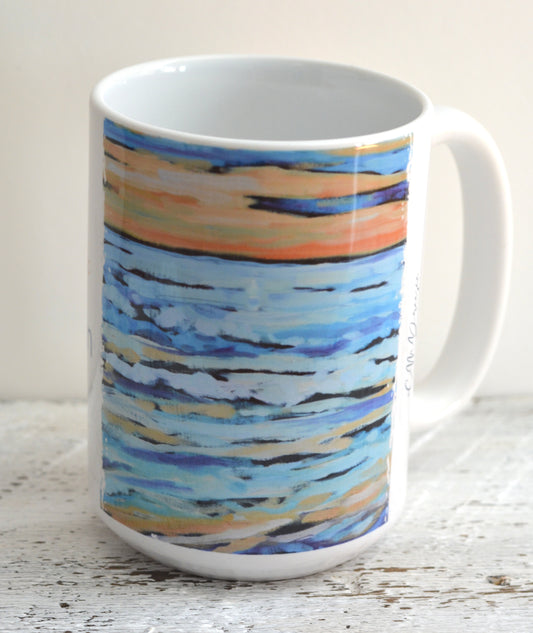 11 oz. and 15 oz Coffee Cup - Summer Sunsets Lake Michigan.