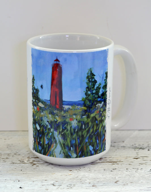 11 oz. and 15 oz Coffee Cup - Little Sable Point Lighthouse Mears Michigan.