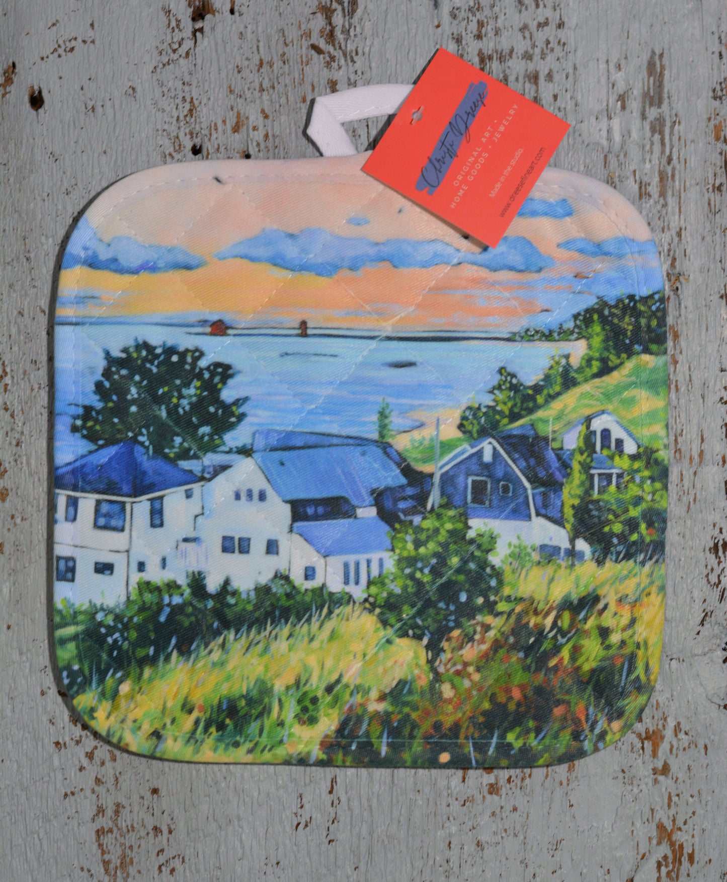 Potholder: Views at Stickney Ridge. Artist Christi Dreese