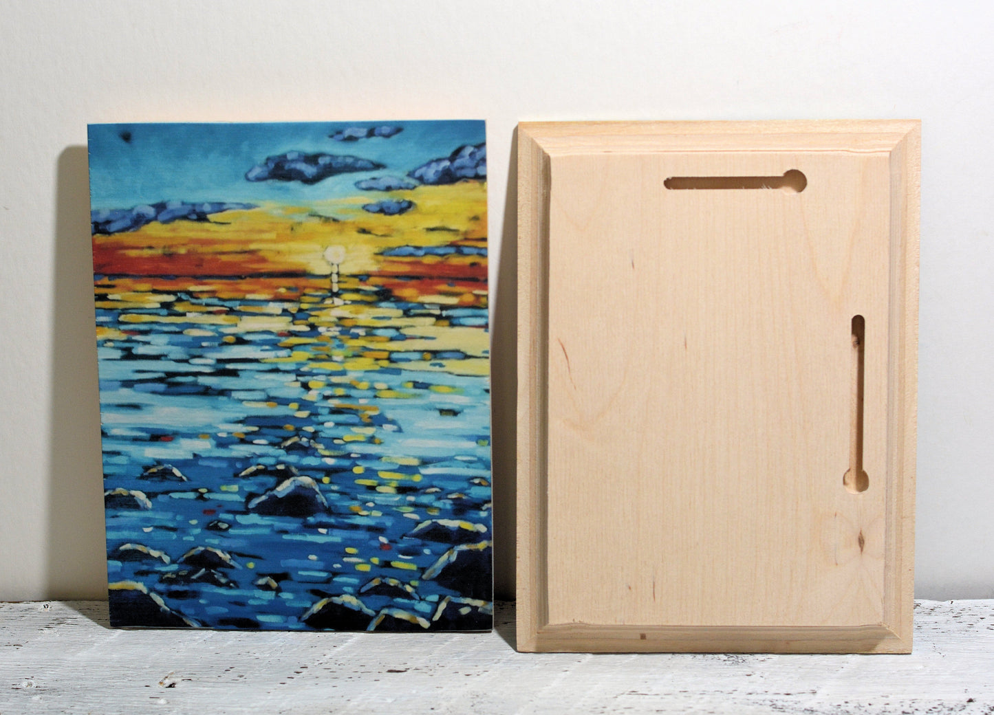 Waves that Lapse Against the Shore of Time Print on Paper, Wood Panel