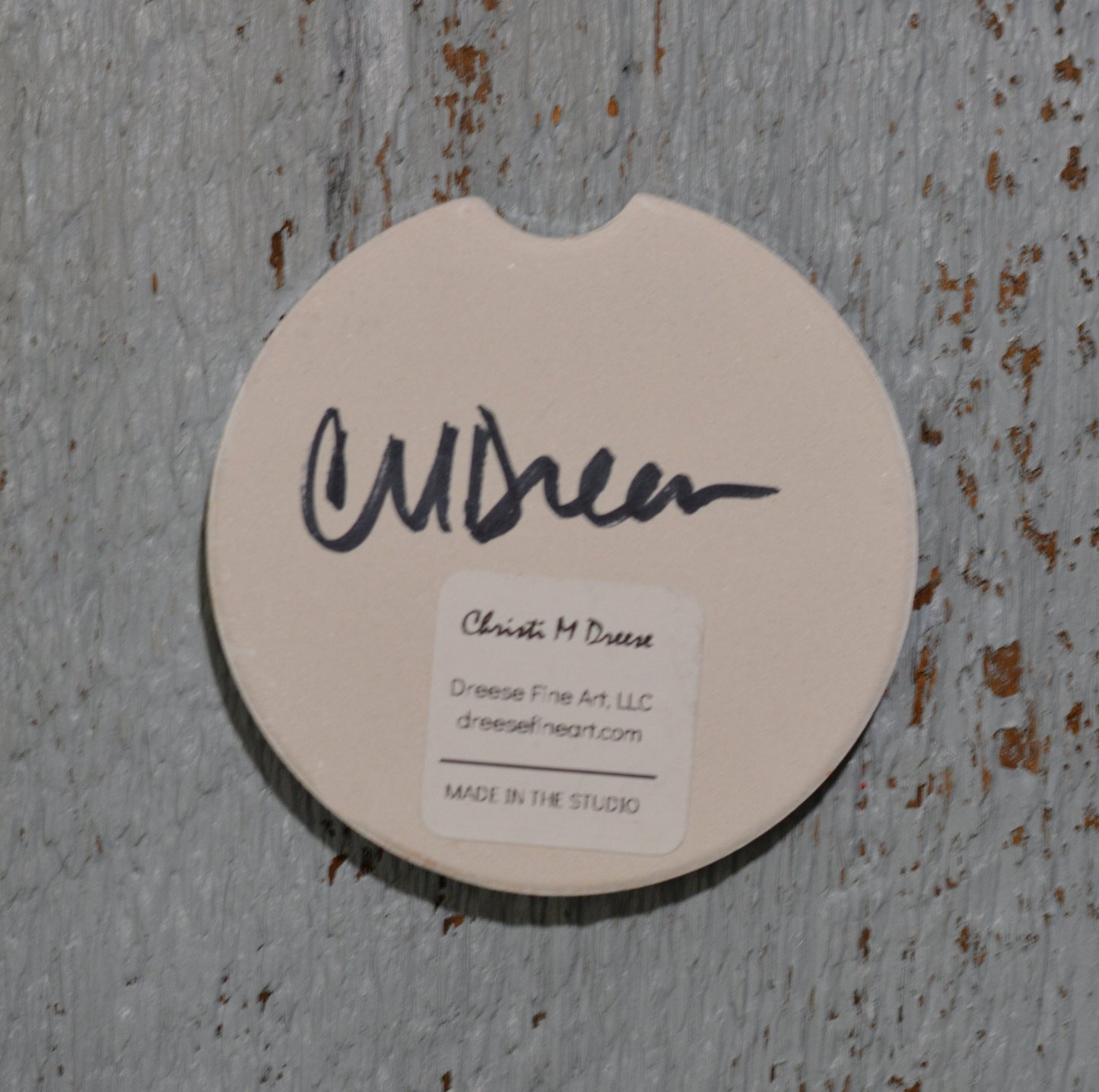 Car Coaster:Dear Beach, I think About You All the Time. Artist Christi Dreese