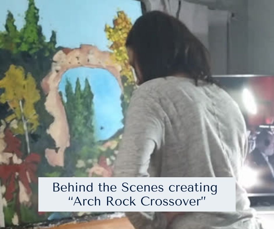 The making of "The Arch Rock Crossover at Mackinac Island".