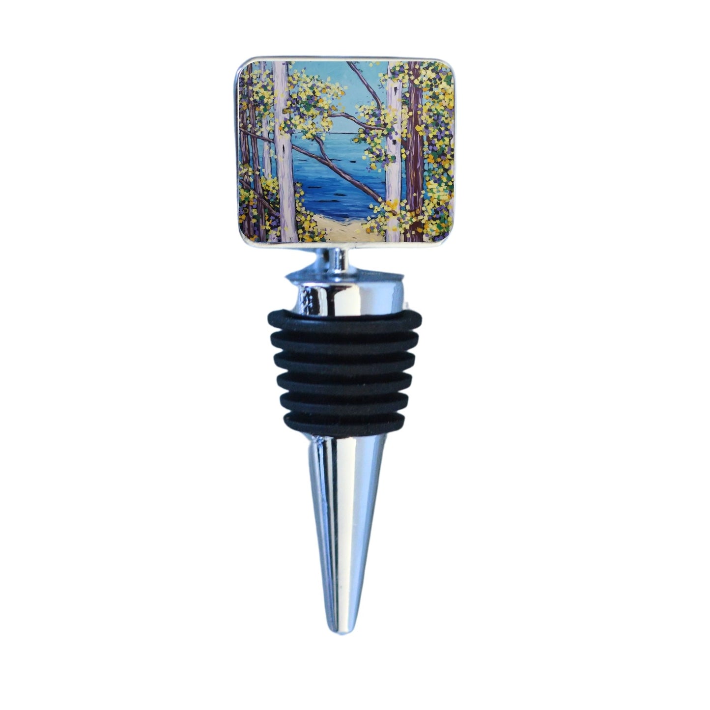 Wine Bottle Stopper: Overlooking the Bluff Birch Trees