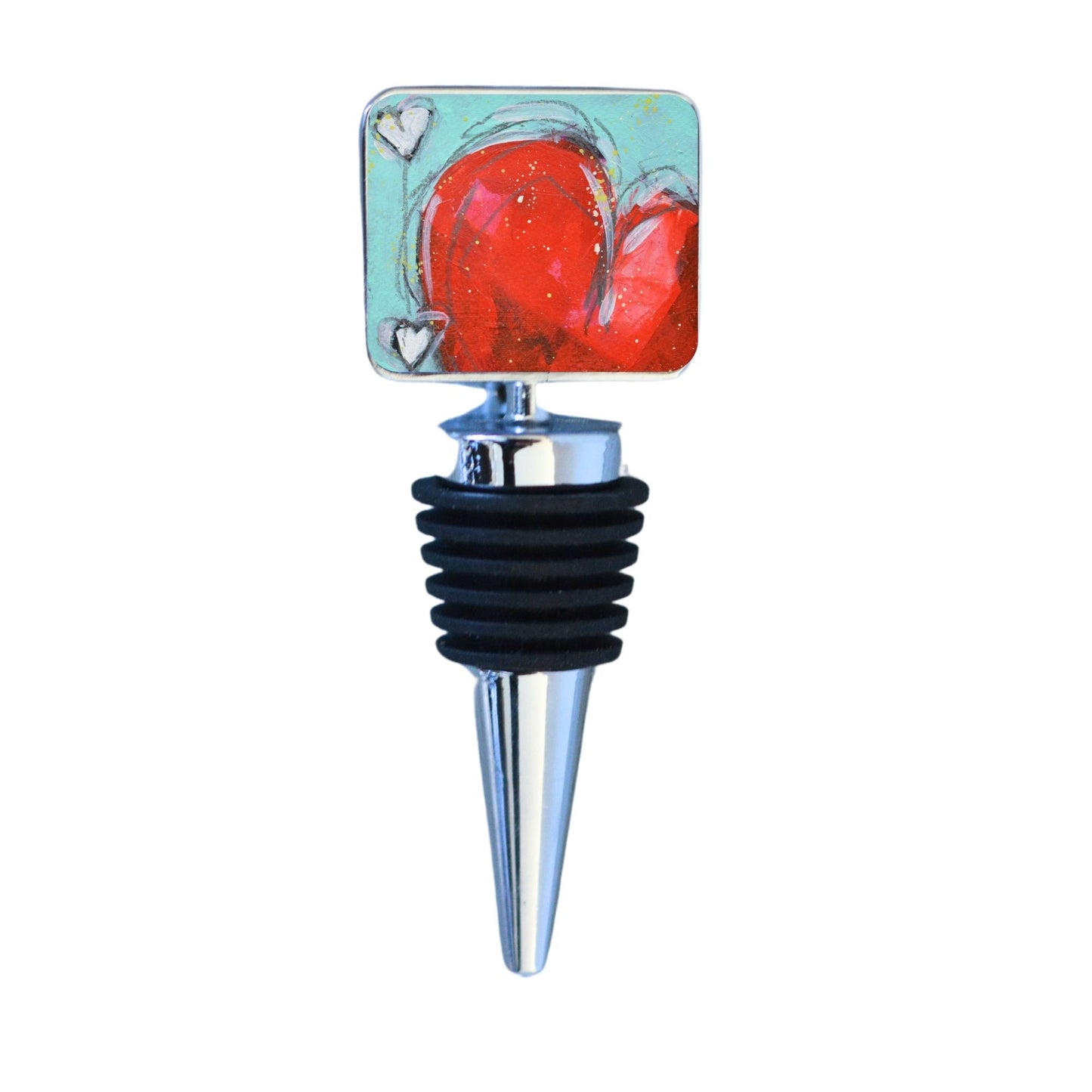 Wine Bottle Stopper: Red Heart