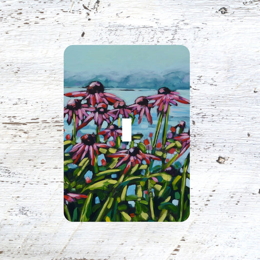 Switch Plates: "Natures Secret"  Purple Pink Coneflowers