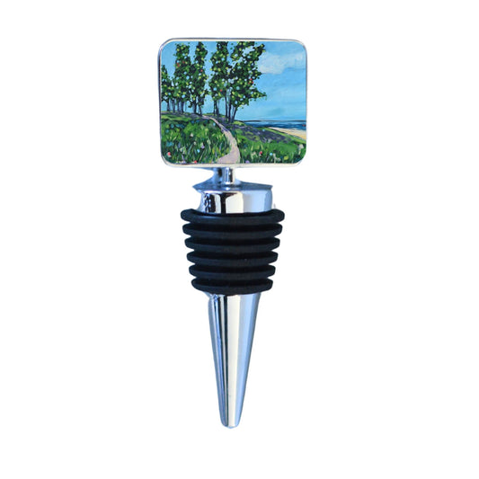 Wine Bottle Stopper: Trails Along the Shoreline