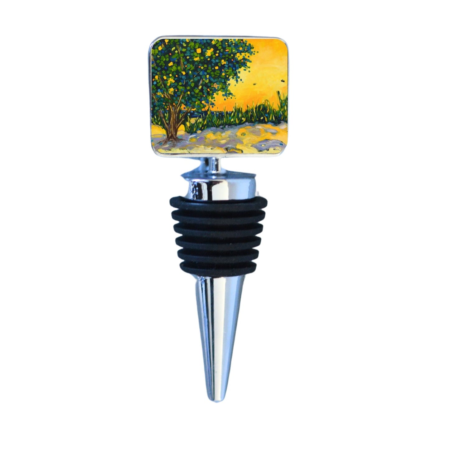 Wine Bottle Stopper: Golden Hour Sunset at the Lake