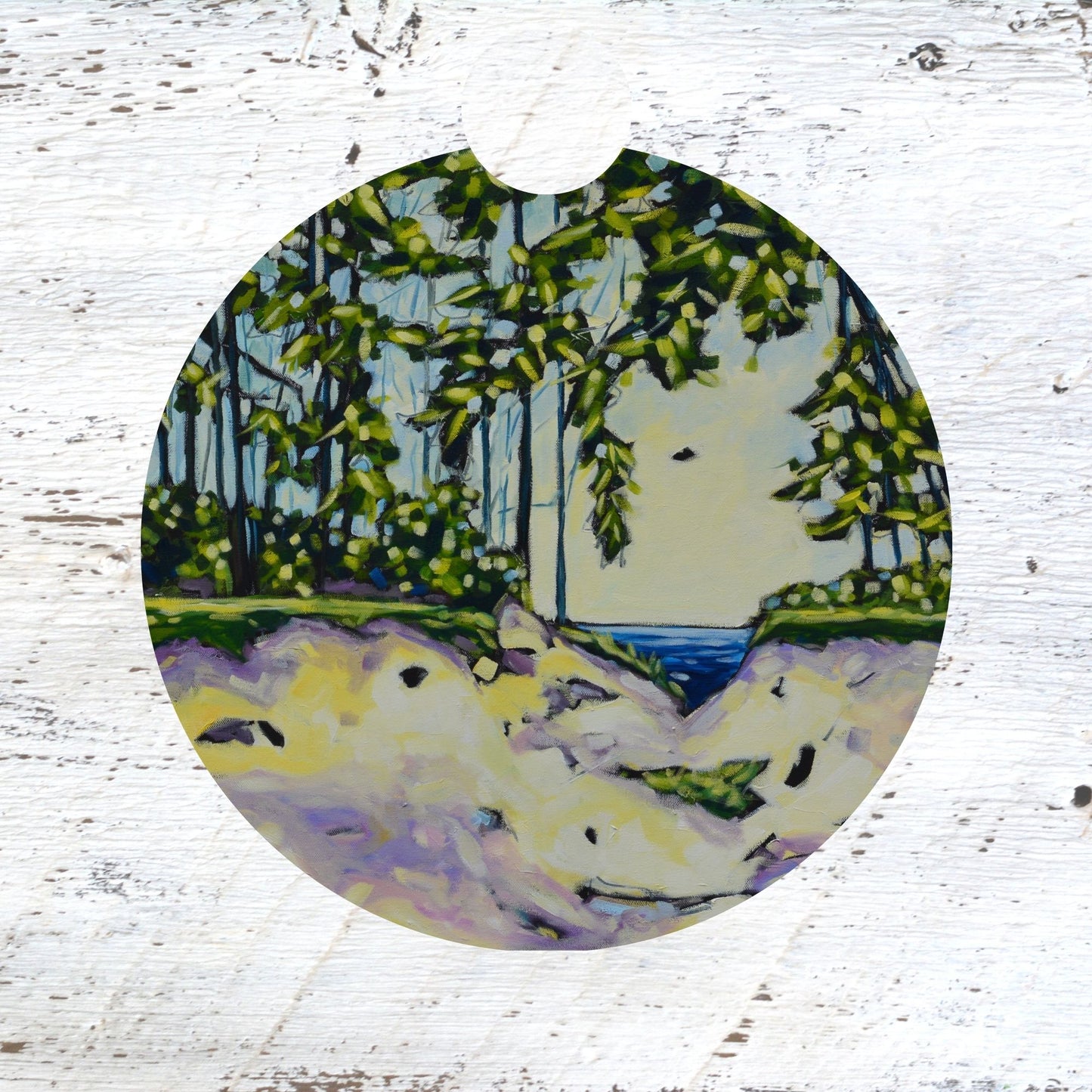 Car Coaster:  I Follow My Heart and It Leads Me To The Lake. Artist Christi Dreese