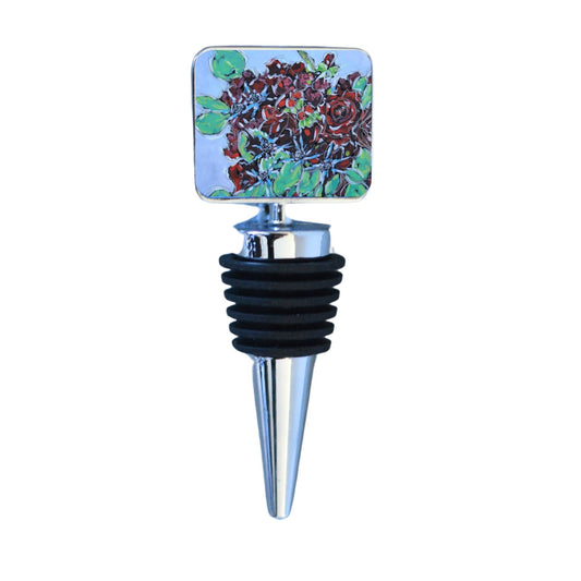 Wine Bottle Stopper: Holiday Blooms