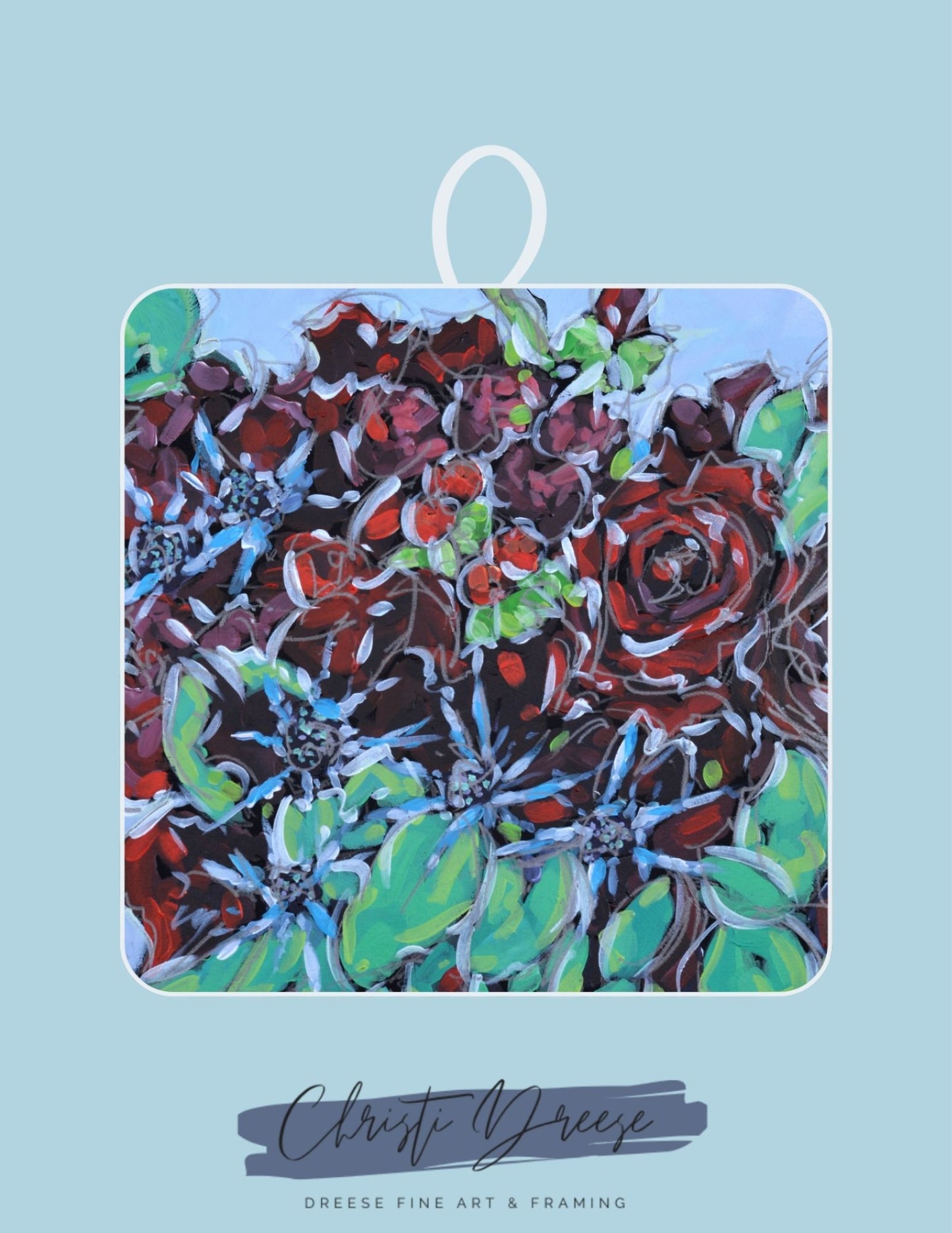 Potholder: Holiday Blooms