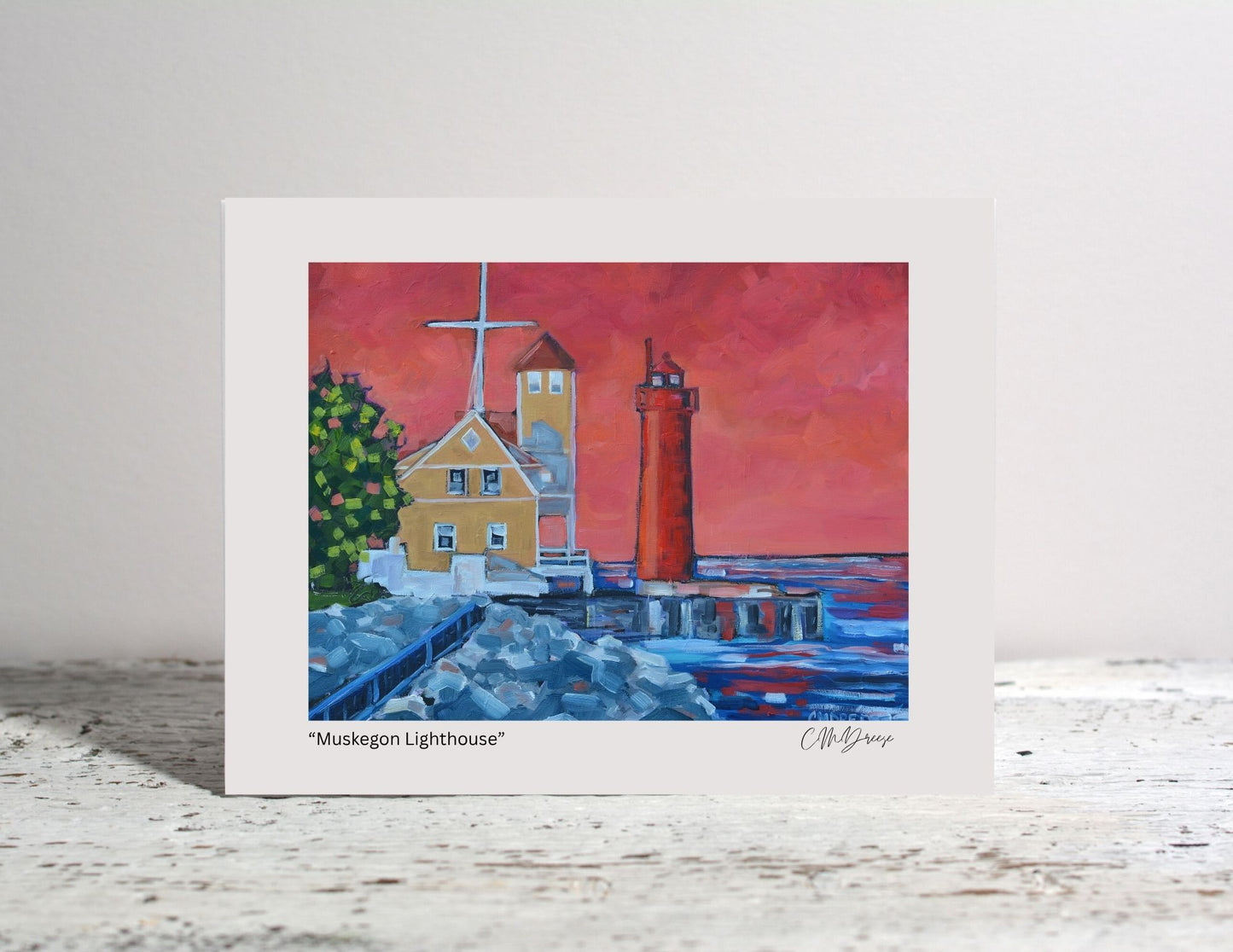 Notecard - Muskegon Lighthouse/ Coast Guard Station