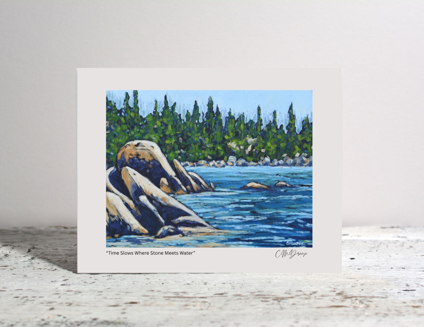 Notecard - Time Slows Where Stone Meets Water