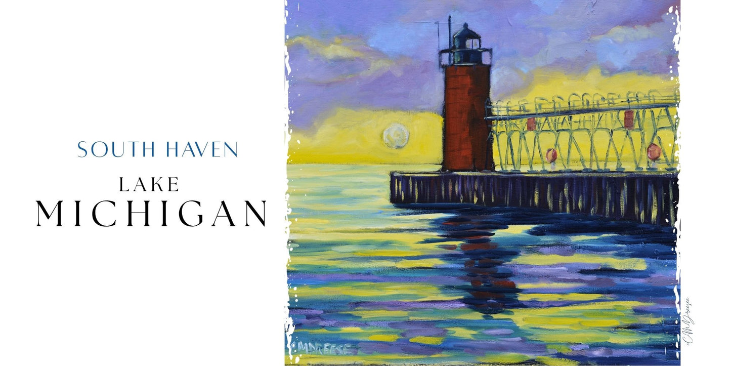South Haven Lighthouse -Water View Drinkware – Art Mugs & Tumblers