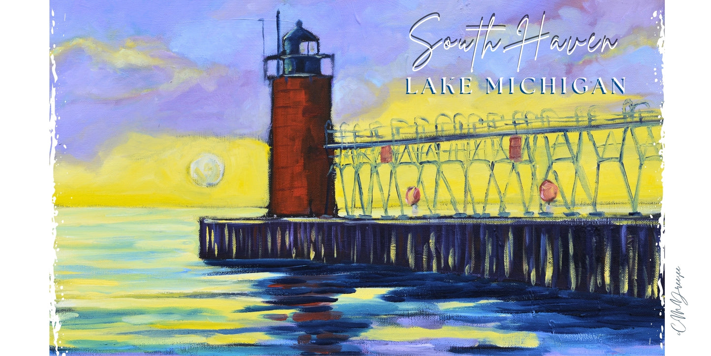 South Haven Lighthouse II -Water View Drinkware – Art Mugs & Tumblers