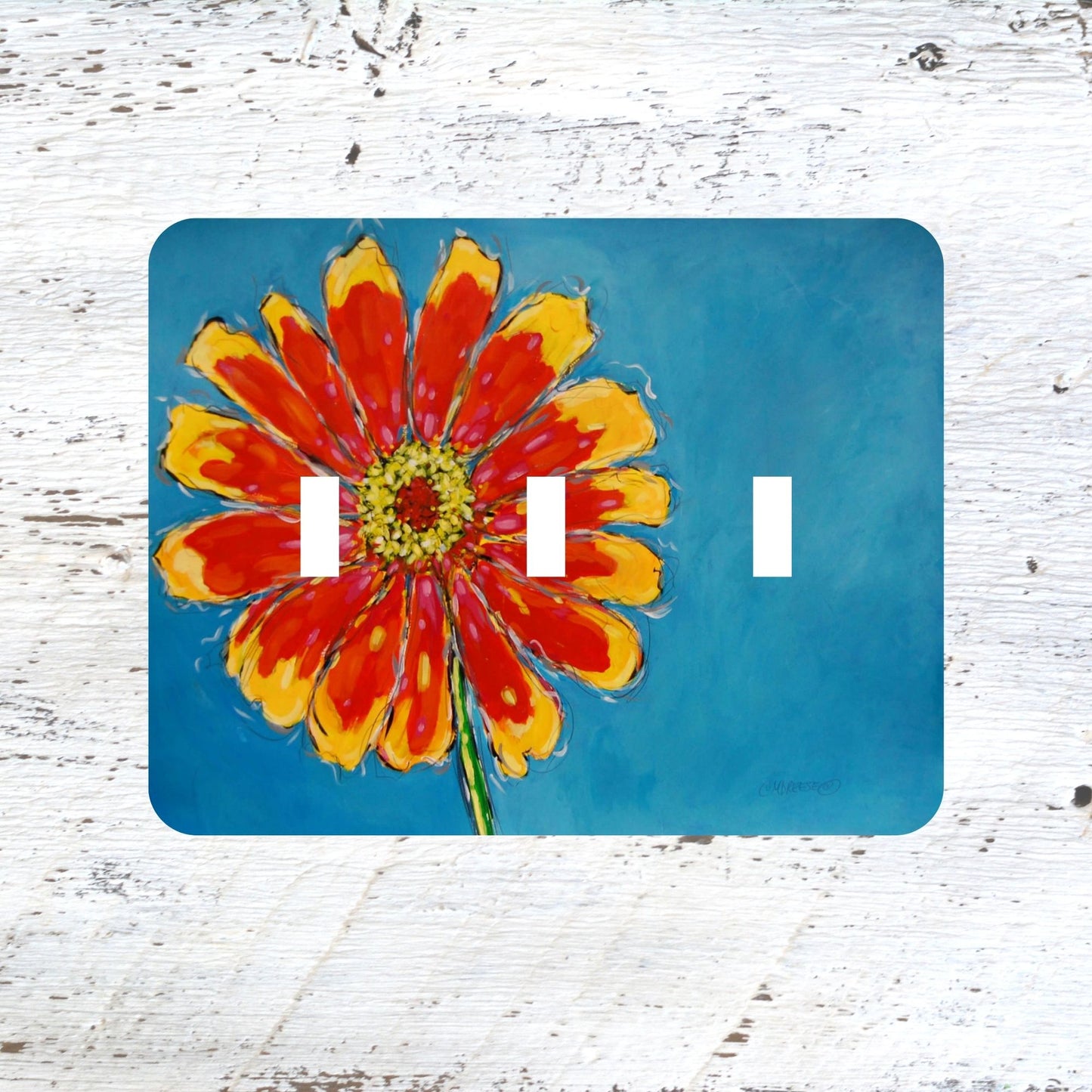 Switch Plates: "Daisy" Red Yellow Summer Flower