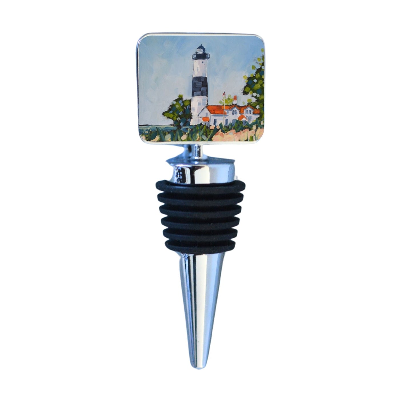 Wine Bottle Stopper: Big Sable Lighthouse, Ludington Michigan