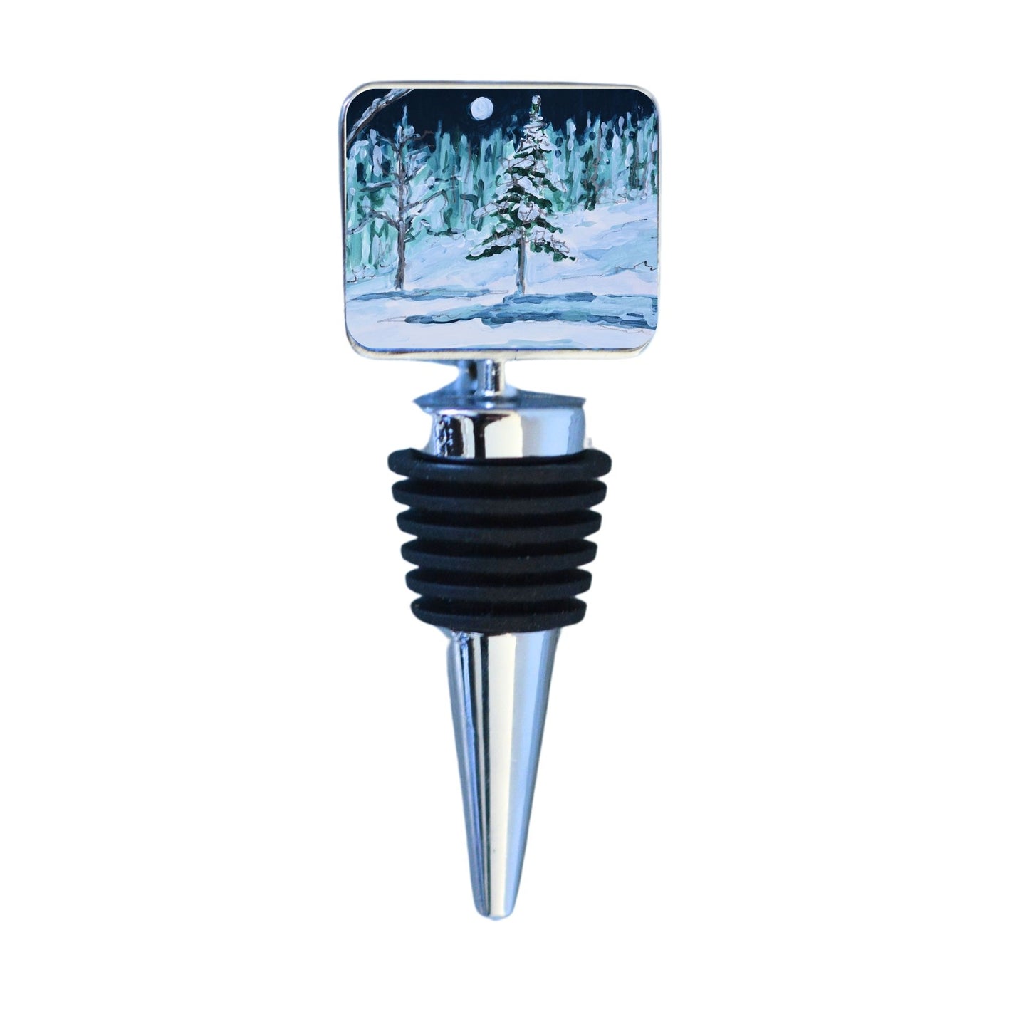 Wine Bottle Stopper: Moonlit Stillness