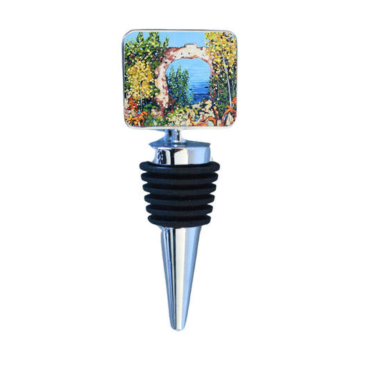 Wine Bottle Stopper: Mackinac Island: Arch Rock