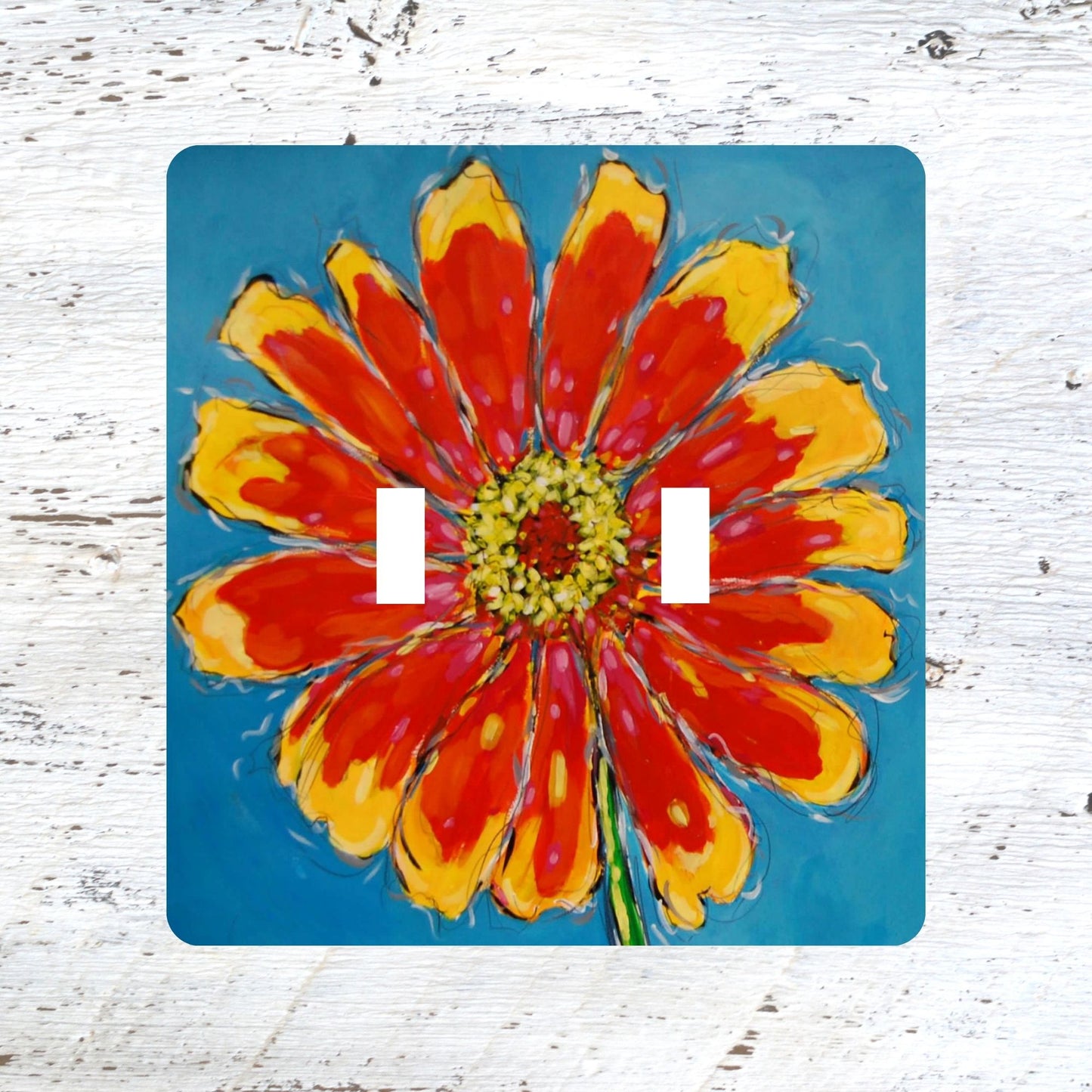 Switch Plates: "Daisy" Red Yellow Summer Flower