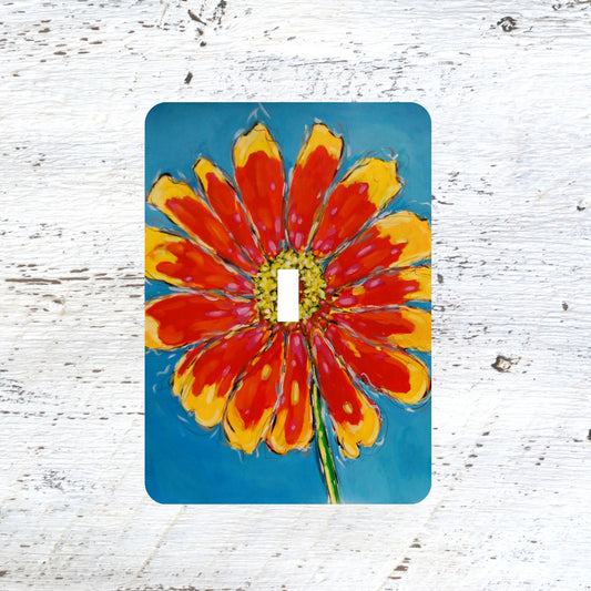 Switch Plates: "Daisy" Red Yellow Summer Flower