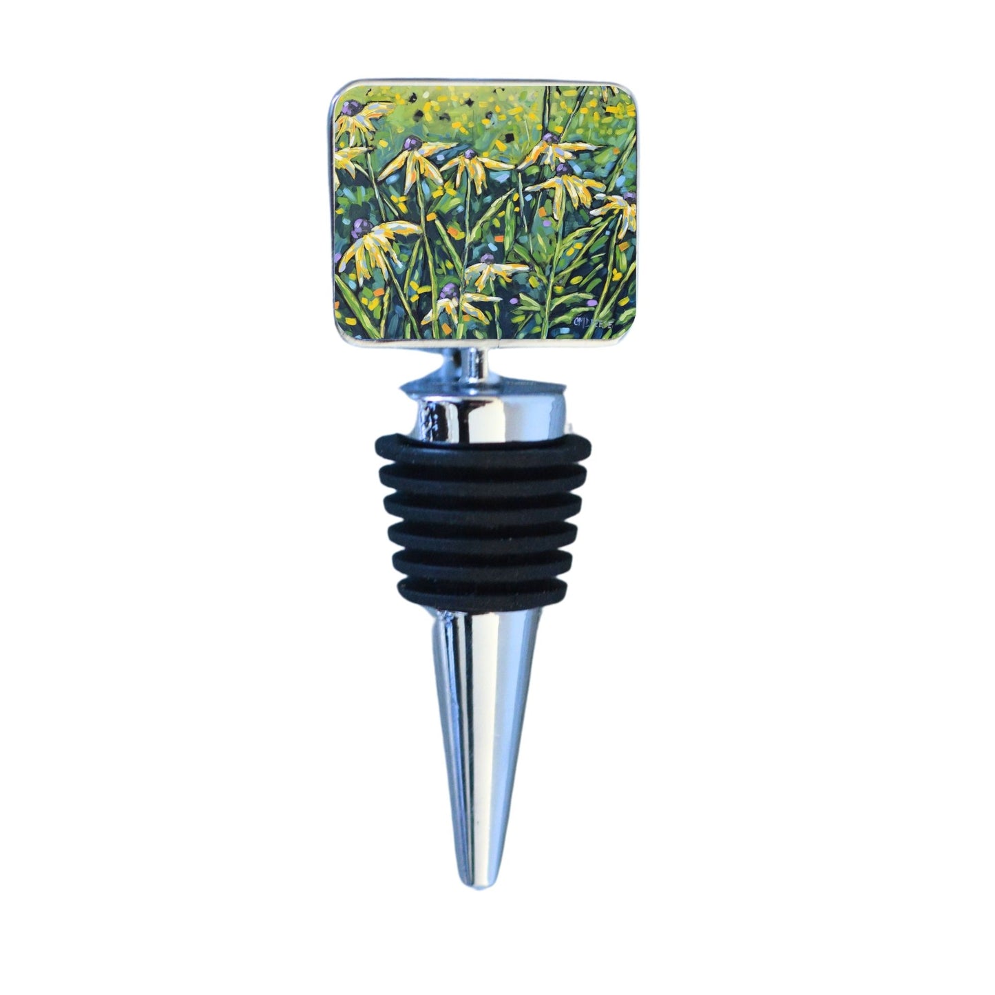 Wine Bottle Stopper: Black Eyed Susans, Mackinac Island