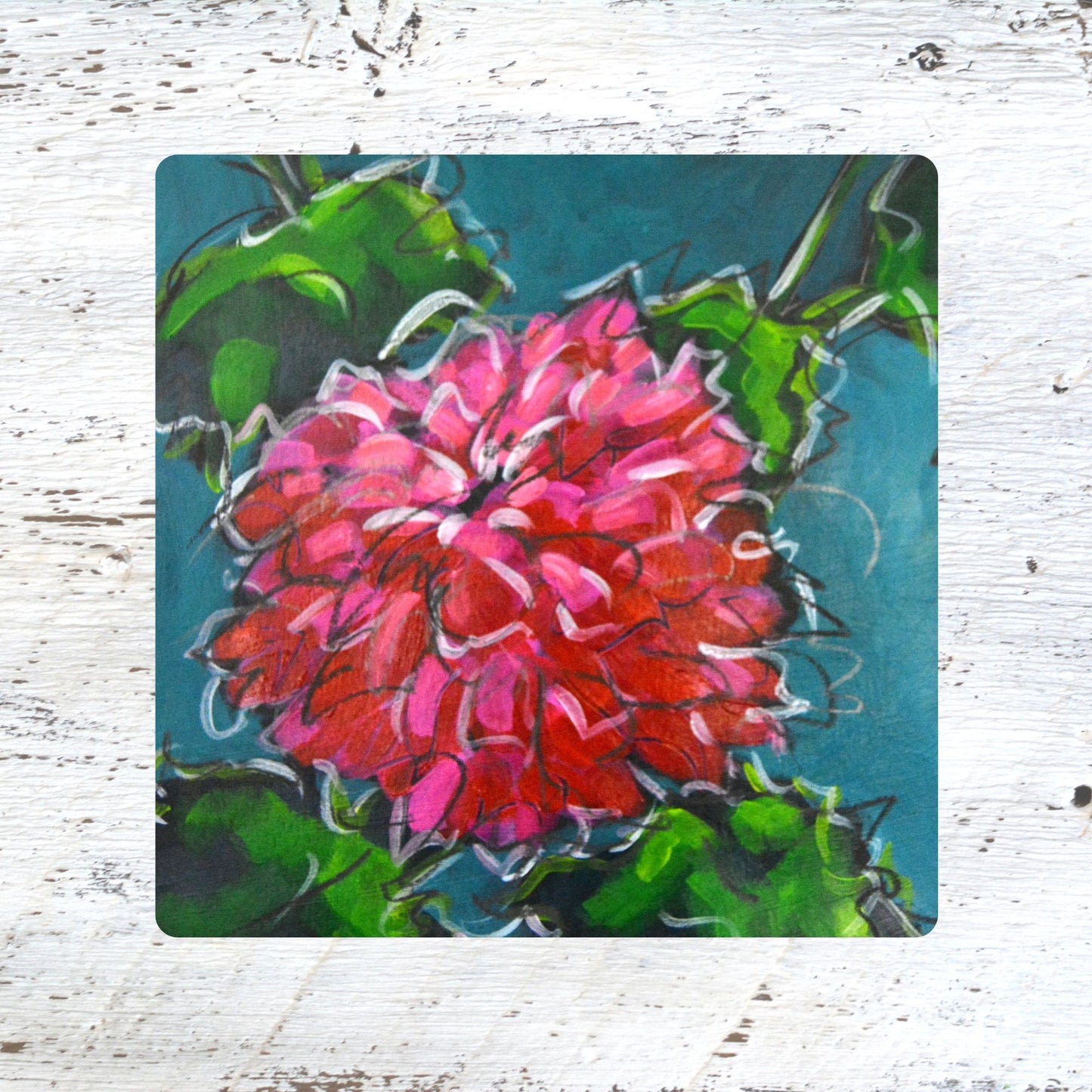 Coaster/ Trivet/ Magnet: Pink Chrysanthemum