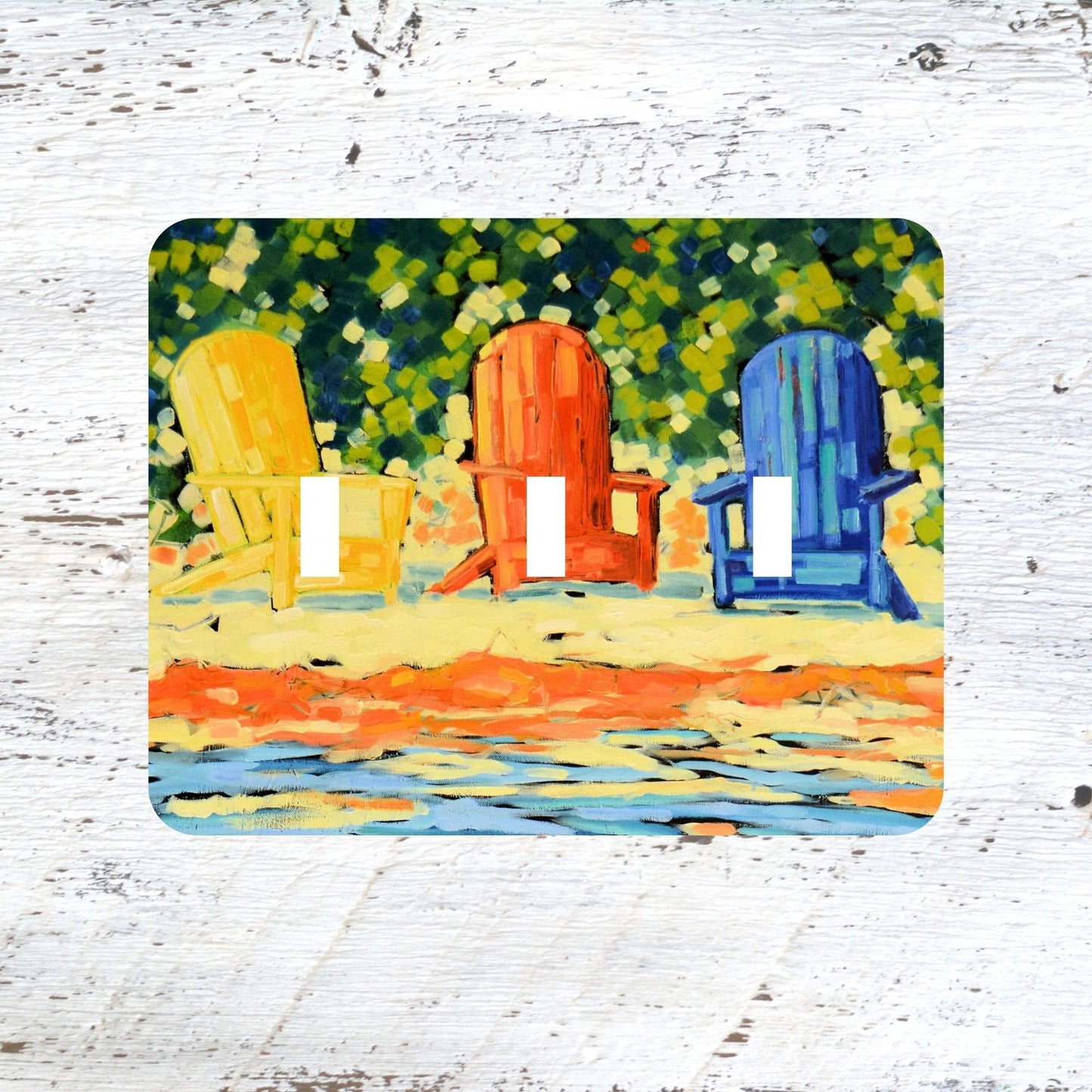 Switch Plates: "Summer's Pleasure" Adirondack Chairs Summer Lake