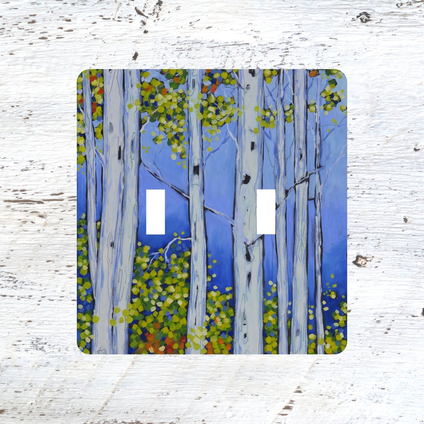 Switch Plates: "Fall and Seek" Birch Trees Autumn, Fall