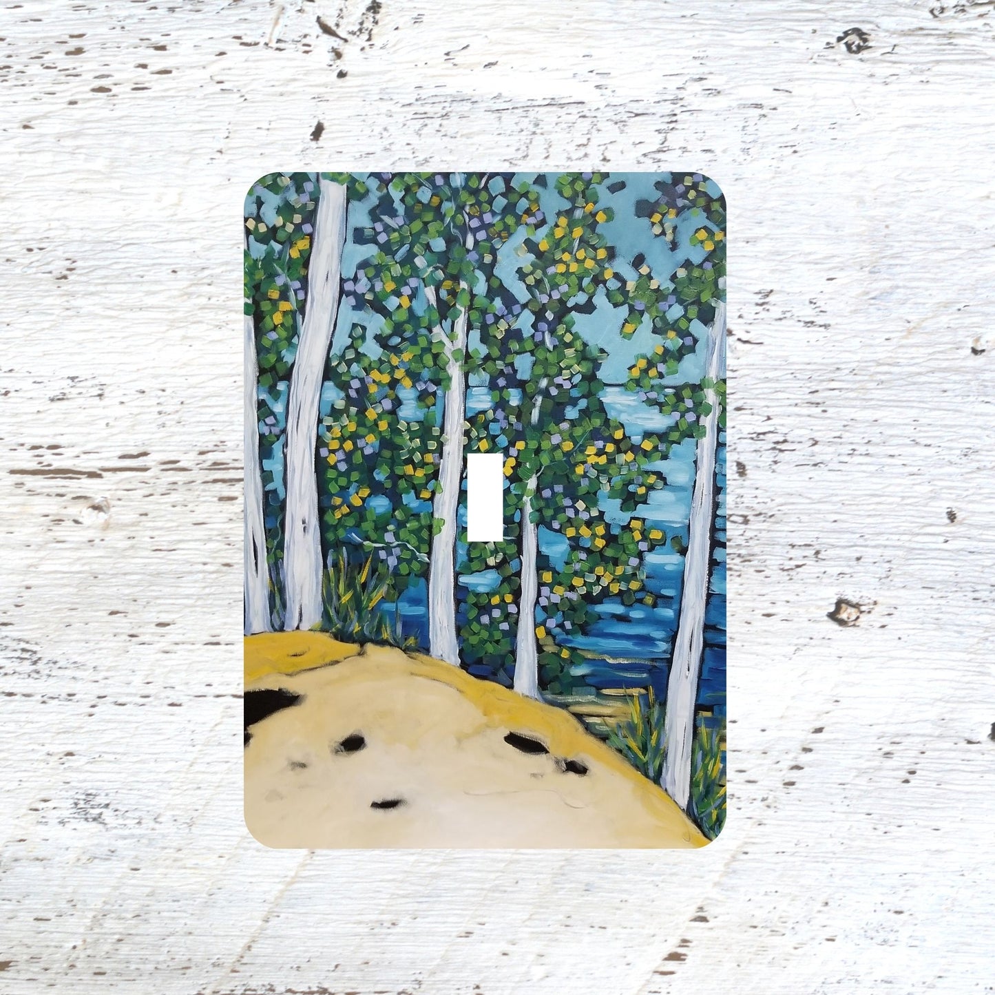 Switch Plates: "Rolling Woodlands" Sand Dunes Woods Birch Trees Lake