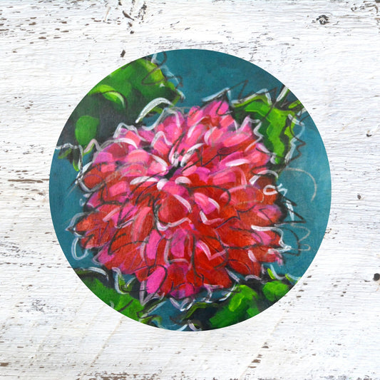 Rubber Grip Jar Opener - Fushia Chrysanthemum.