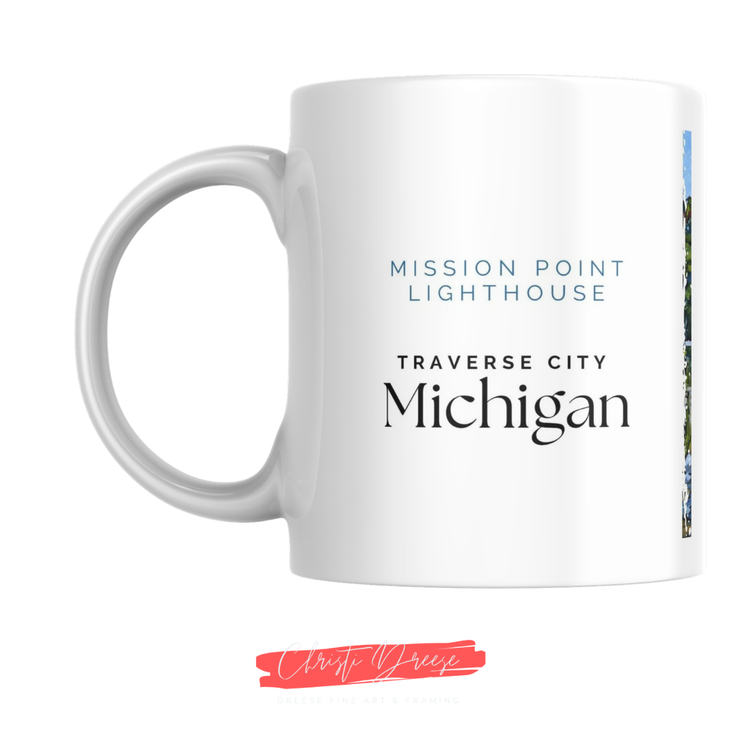 Mission Point Lighthouse Drinkware – Ceramic Mugs & Stainless Steel Tumblers | Traverse City