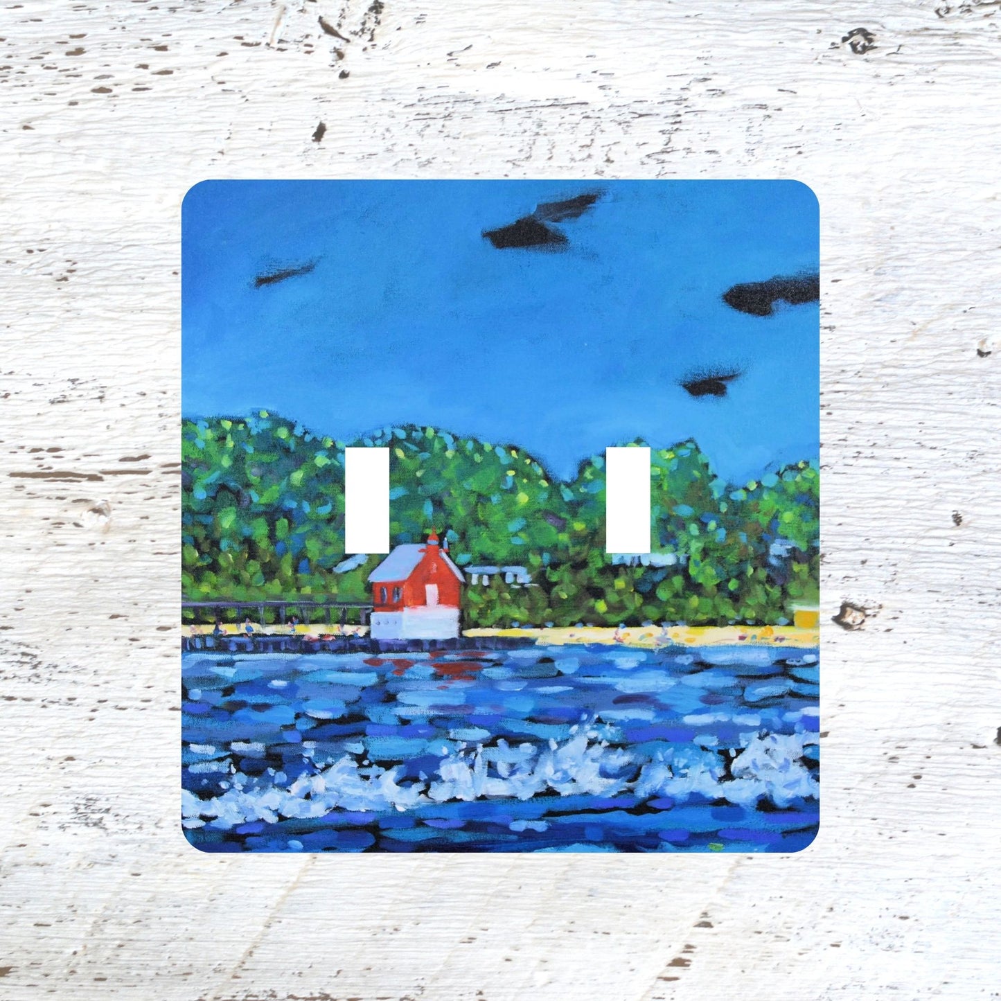 Switch Plates: "Grand Haven Lighthouse: Lake View"  Lake Michigan Water