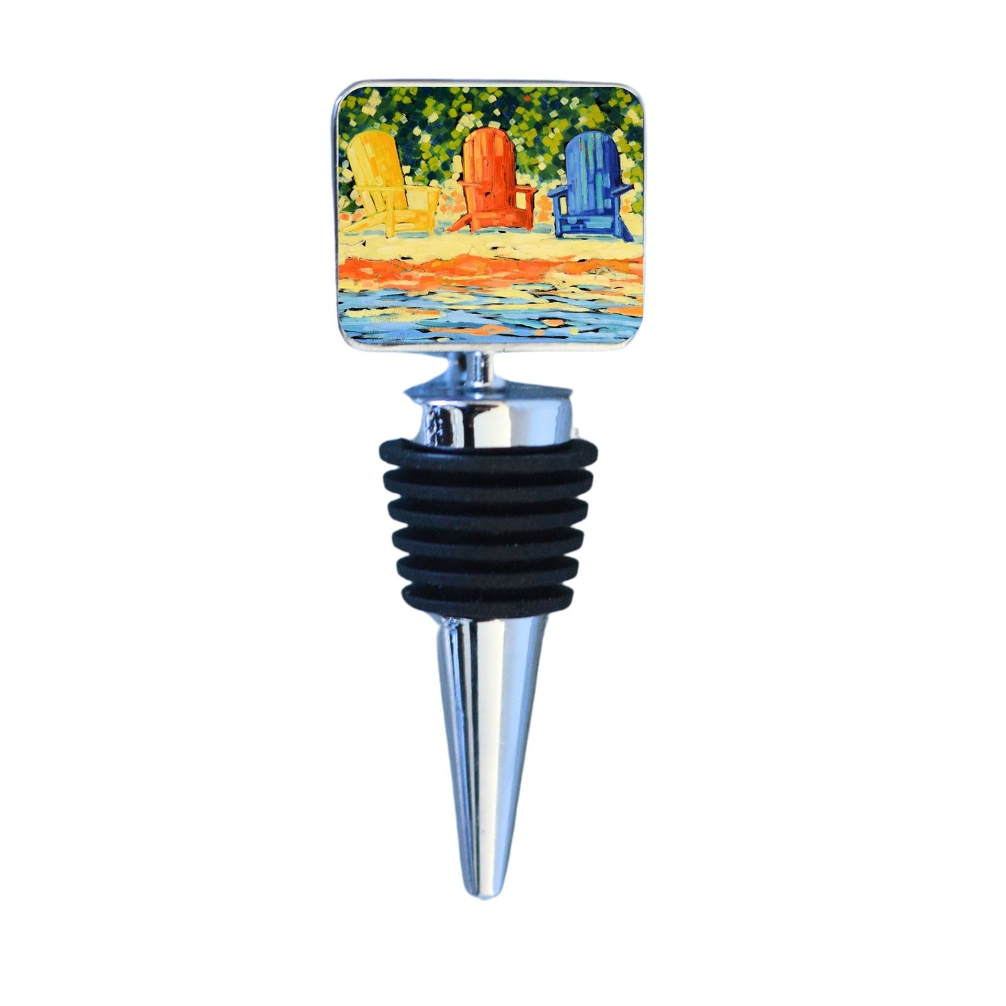 Wine Bottle Stopper: Adirondack Chairs