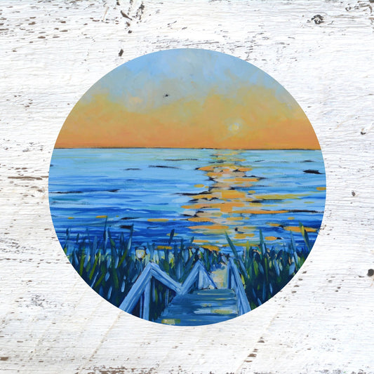 Rubber Grip Jar Opener - Life is Short, and the World is Wide.  Beach Sunset