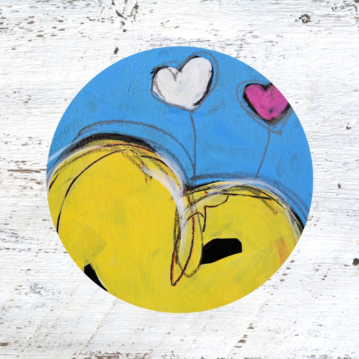 Rubber Grip Jar Opener - Yellow Heart. Spread Love.