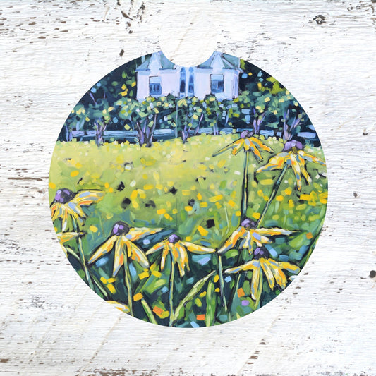 Car Coaster:  Small Point Mackinac Island - Black Eyed Susans. Artist Christi Dreese