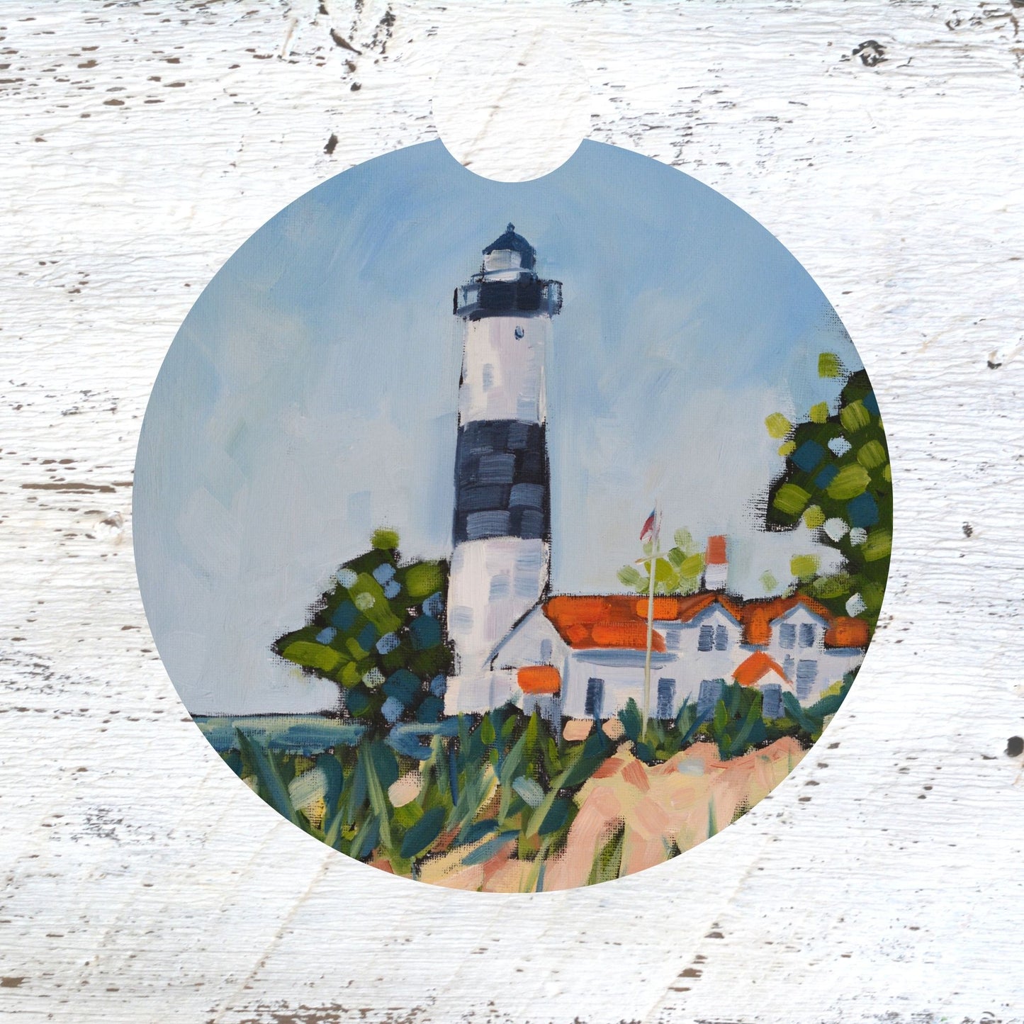 Car Coaster:  Big Sable Point Lighthouse - Ludington. Artist Christi Dreese