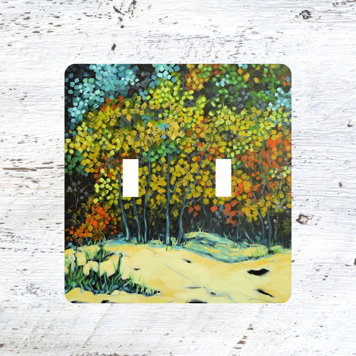 Switch Plates: "Autumn Beach Trees"  Fall Beach Trees