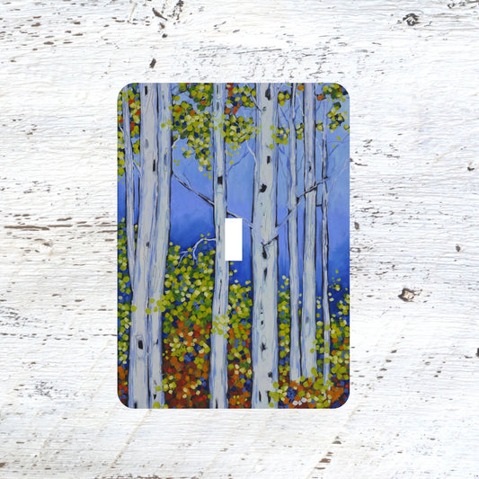 Switch Plates: "Fall and Seek" Birch Trees Autumn, Fall