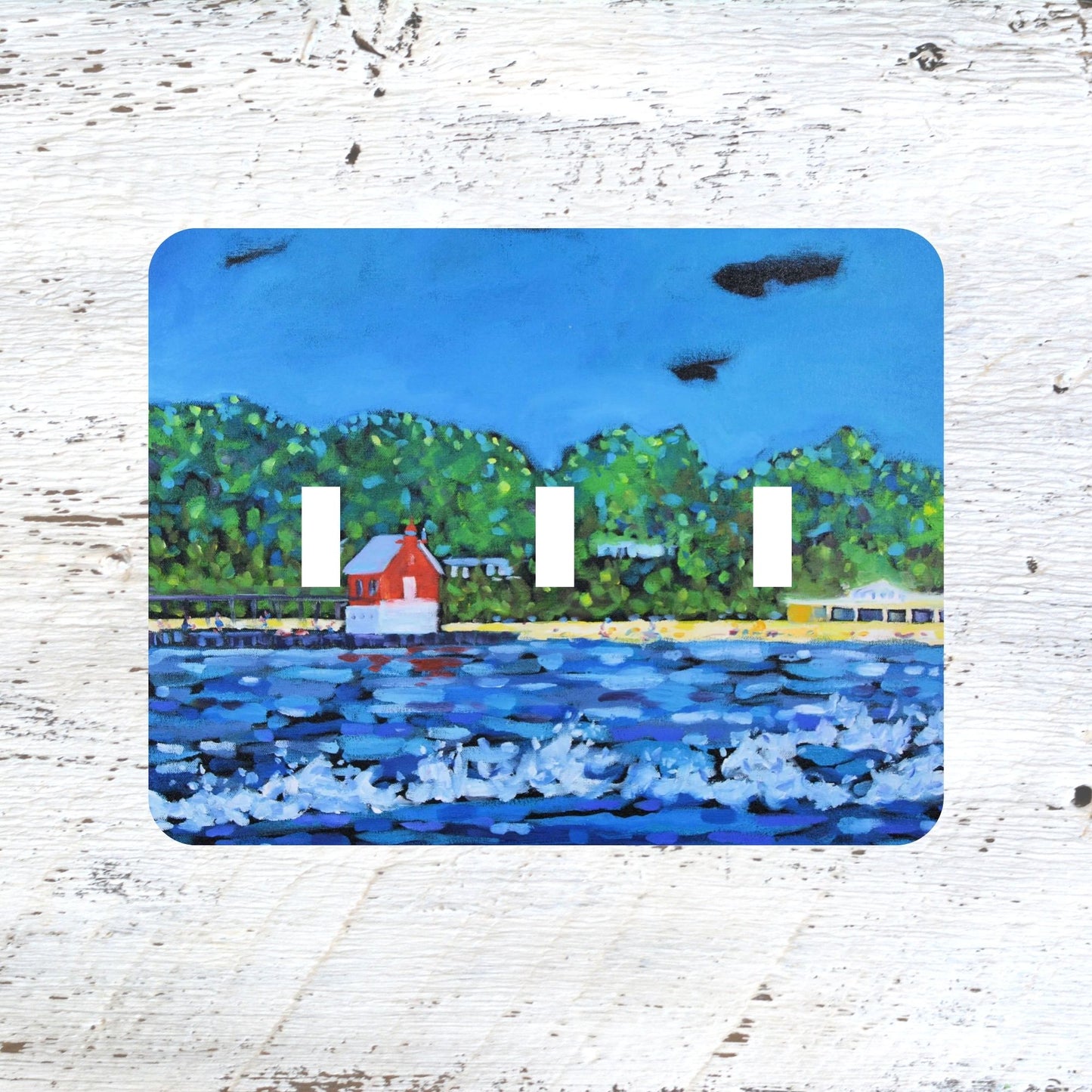 Switch Plates: "Grand Haven Lighthouse: Lake View"  Lake Michigan Water